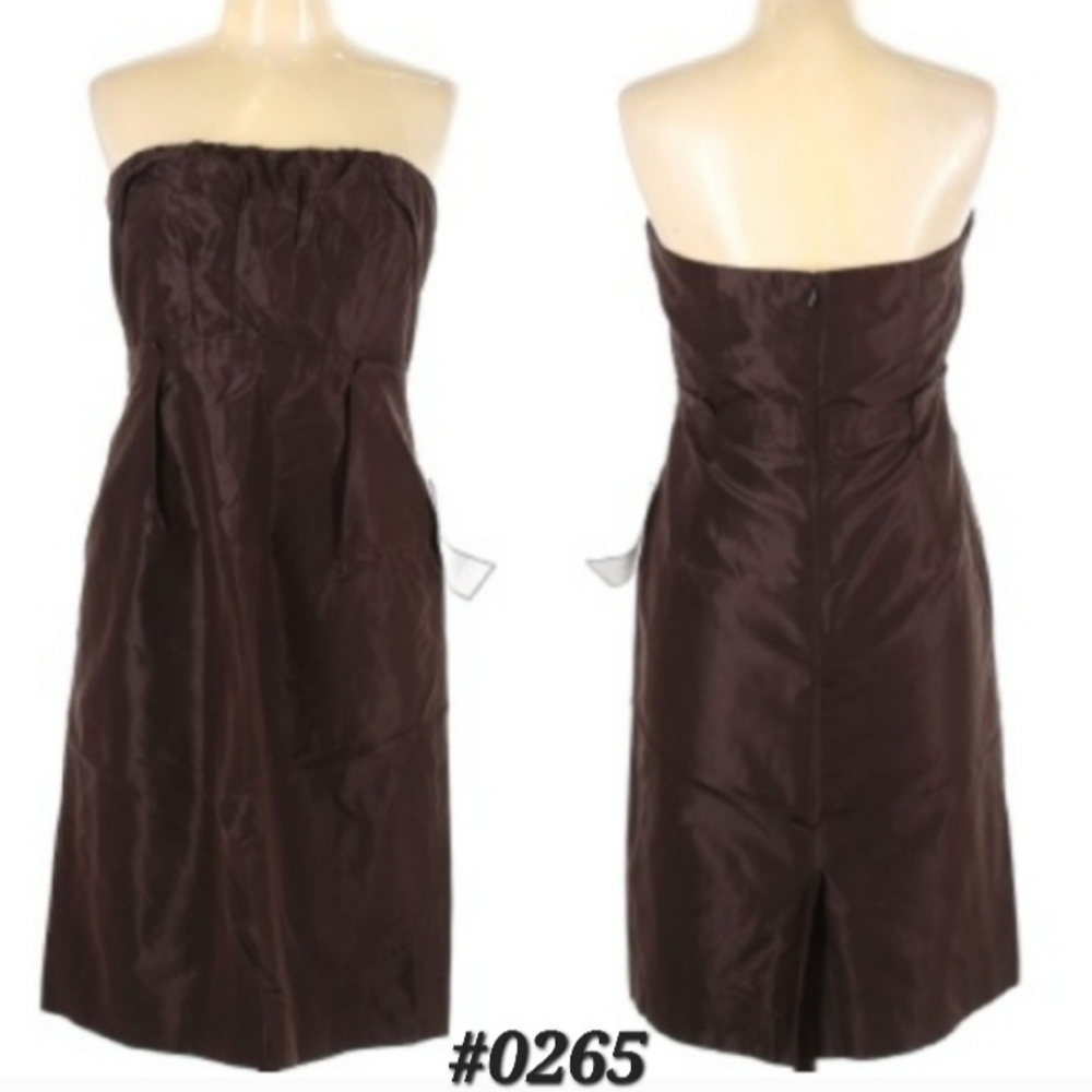 J. Crew NEW! 100% silk brown strapless dress Size12🤍